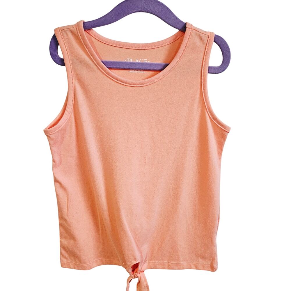 Children's Place Girls Size M 7/8 Tie Bottom Tank Top Pastel Peach Summer Casual
